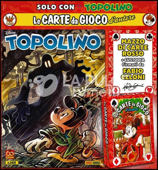 TOPOLINO LIBRETTO 3429/3430 + CARTE D'AUTORE DI FABIO CELONI - MAZZO NERO+ROSSO