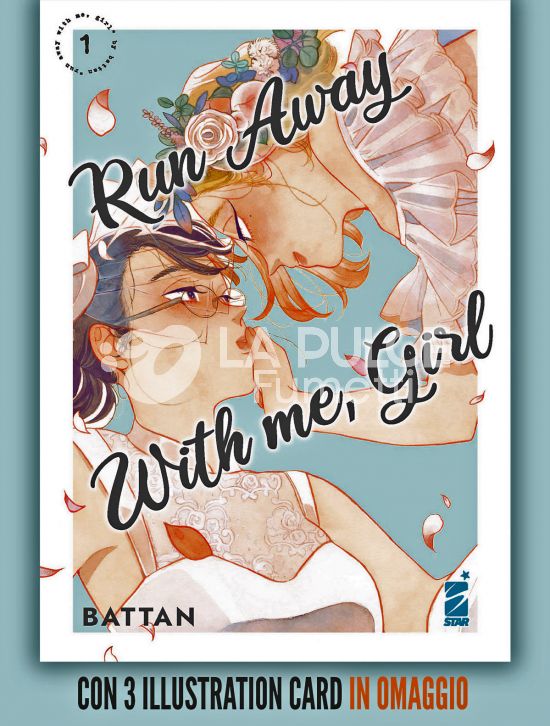 QUEER # 34 - RUN AWAY WITH ME, GIRL 1 + 3 ROMANTICHE ILLUSTRATION CARD