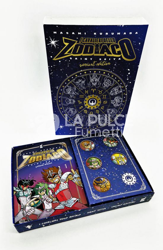 I CAVALIERI DELLO ZODIACO - SAINT SEIYA FINAL EDITION # 1 - VARIANT COVER EDITION + COFANETTO + 5 SPILLETTE BY ZEROCALCARE