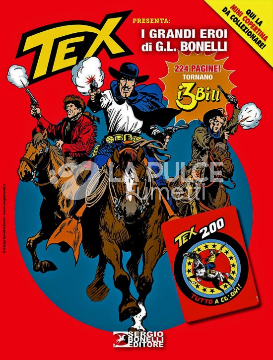 AVVENTURA MAGAZINE # 11 - TEX PRESENTA: I GRANDI EROI DI G. L. BONELLI 5 - IL RITORNO DEI 3 BILL! - MINI COPERTINE COVER B (TEX 200)