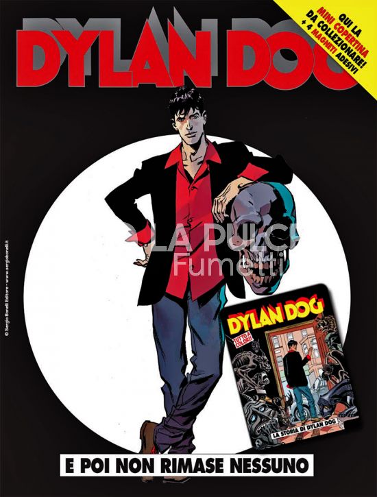 DYLAN DOG ORIGINALE # 440: E POI NON RIMASE NESSUNO - MINI COPERTINE COVER B (DYLAN DOG 100: LA STORIA DI DYLAN DOG) + 4 MAGNETI ADESIVI