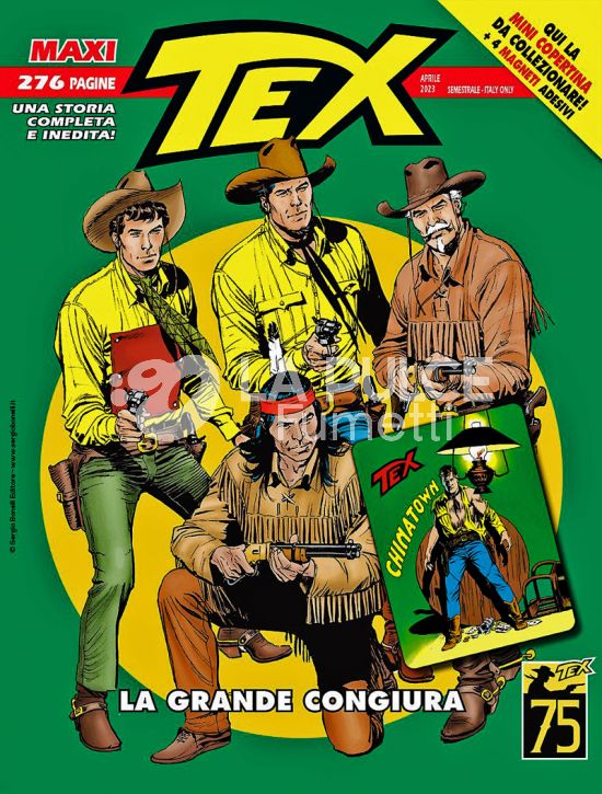 TEX MAXI # 32: LA GRANDE CONGIURA - NO MINI COPERTINE COVER A (TEX 110: CHINATOWN) + 4 MAGNETI ADESIVI