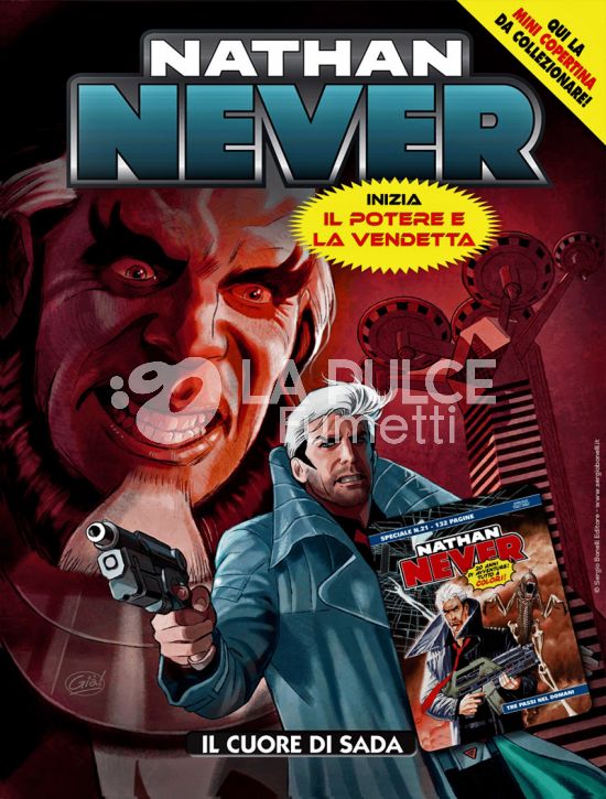 NATHAN NEVER # 384: IL CUORE DI SADA - IL POTERE E LA VENDETTA 1 (DI 3) - MINI COPERTINE COVER A (NATHAN NEVER SPECIALE 21: TRE PASSI NEL DOMANI)