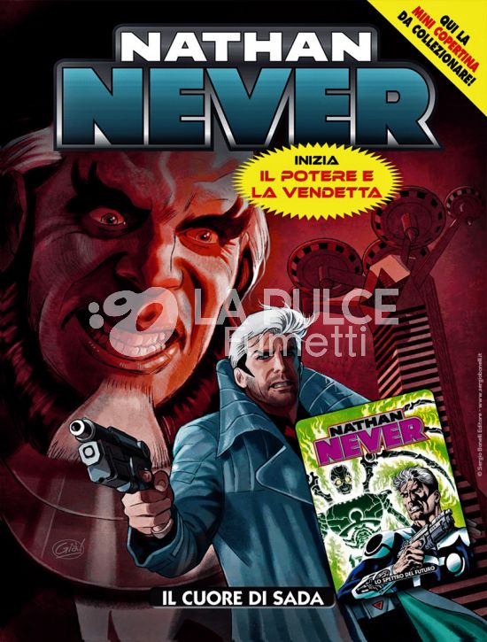 NATHAN NEVER # 384: IL CUORE DI SADA - IL POTERE E LA VENDETTA 1 (DI 3) - MINI COPERTINE COVER B (NATHAN NEVER 263: LO SPETTRO DEL FUTURO)