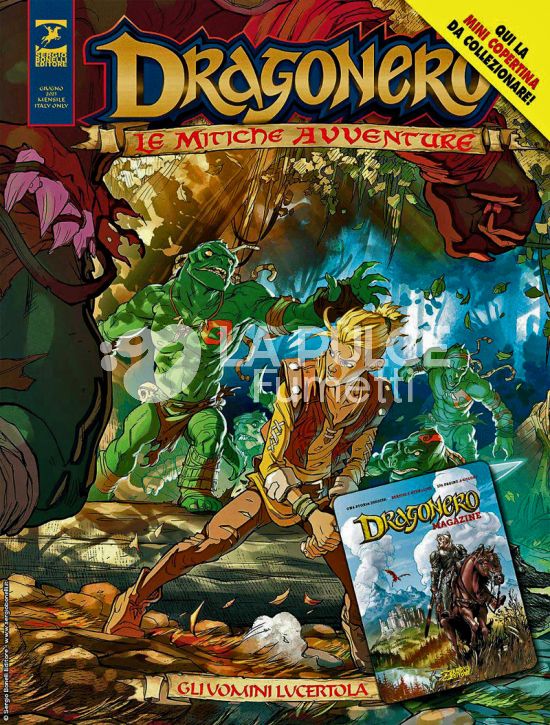 DRAGONERO ADVENTURES # 19 - DRAGONERO - LE MITICHE AVVENTURE 7: GLI UOMINI LUCERTOLA - MINI COPERTINE COVER A (DRAGONERO MAGAZINE 1)