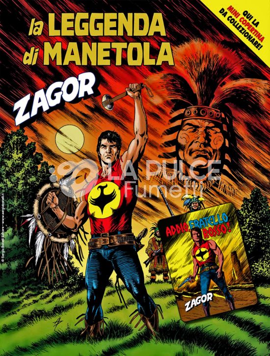 ZENITH # 745 - ZAGOR 694: LA LEGGENDA DI MANETOLA - MINI COPERTINE COVER B (ZAGOR 122: ADDIO, FRATELLO ROSSO!)