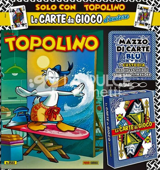 TOPOLINO LIBRETTO # 3533 + MAZZO DI CARTE DA GIOCO D'AUTORE - CORRADO MASTANTUONO BLU