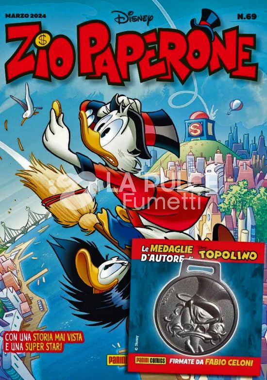 ZIO PAPERONE #    73 - ZIO PAPERONE 69 + MEDAGLIE D'AUTORE - FABIO CELONI 7 (DI 8) + MEDAGLIA DI ZIO PAPERONE