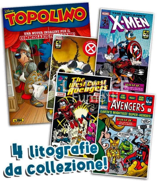 TOPOLINO LIBRETTO # 3594 + LITOGRAFIE MARVEL 2A SERIE 1-2-3-4 (DI 12)