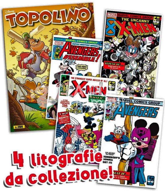 TOPOLINO LIBRETTO # 3595 + LITOGRAFIE MARVEL 2A SERIE 5-6-7-8 (DI 12)