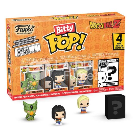 DRAGON BALL Z: CELL (FIRST FORM) + ANDROID 17 + ANDROID 18 + MYSTERY POP! - 4 PACK - BITTY POP
