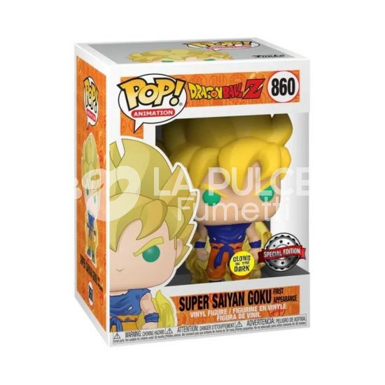 DRAGON BALL Z: SUPER SAIYAN GOKU FIRST APPEARANCE - VINYL FIGURE # 860 - POP FUNKO ANIMATION SPECIAL EDITION GLOWS IN THE DARK