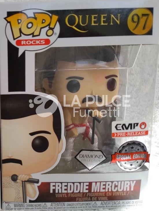 QUEEN: FREDDY MERCURY : VINYL FIGURE # 97 - DIAMOND COLLECTION LIMITED - SPECIAL EDITION POP ROCKS FUNKO
