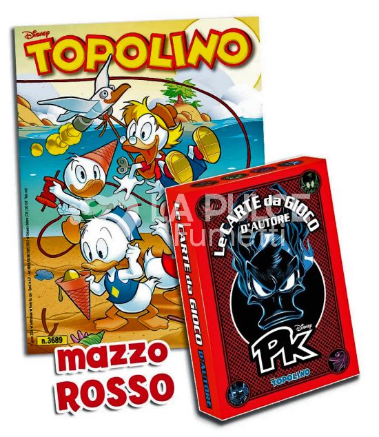 TOPOLINO LIBRETTO #  3689 + CARTE DA GIOCO DI PK - CLAUDIO SCIARRONE - MAZZO ROSSO